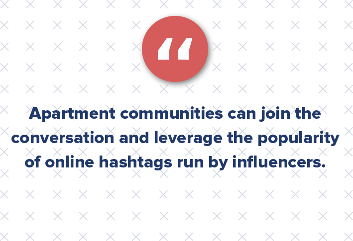 For instance, influencers have brought attention to properties through guest blogging and social promotion, like TweetChats. Most of them participate or host weekly Tweetchats, like #AptChat and #REOnline, where real estate professionals exchange ideas while networking. Apartment communities can join the conversation and leverage the popularity of online hashtags run by influencers.