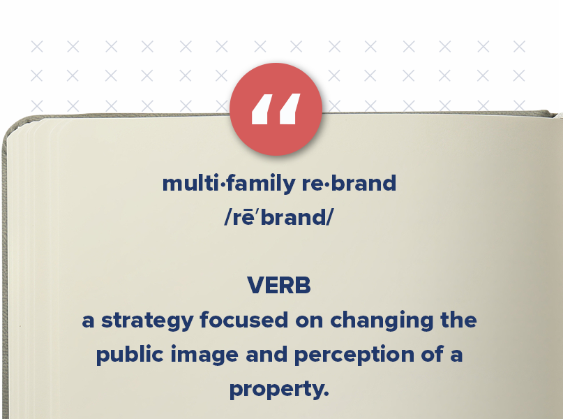 A multifamily rebrand is a strategy focused on changing the public image and perception of a property. It involves redefining the multifamily brand identity and updating visual elements, such as apartment logos, colors, fonts, and apartment website design. Rebranding can be used to give an outdated multifamily property a facelift or to appeal to new demographics.