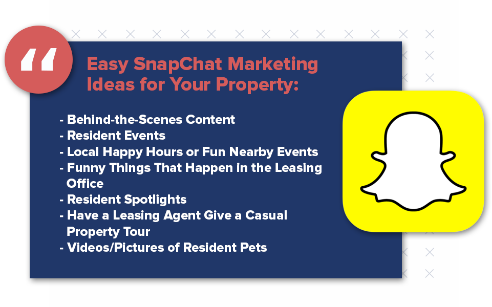 This is the type of platform to offer behind-the-scenes content or to promote things like resident events, local happenings, and funny anecdotes that happen in your leasing office.