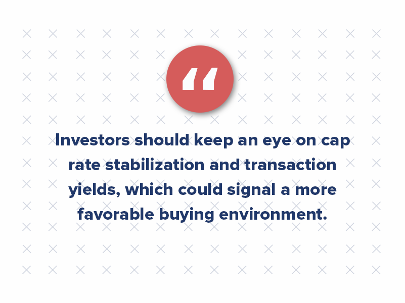 However, it’s important for investors to remain vigilant. The market is still heavily influenced by debt funds, especially for non-stabilized assets. While there is capital waiting on the sidelines for potential distress situations, the extent of market distress remains uncertain. Investors should keep an eye on cap rate stabilization and transaction yields, which could signal a more favorable buying environment.
