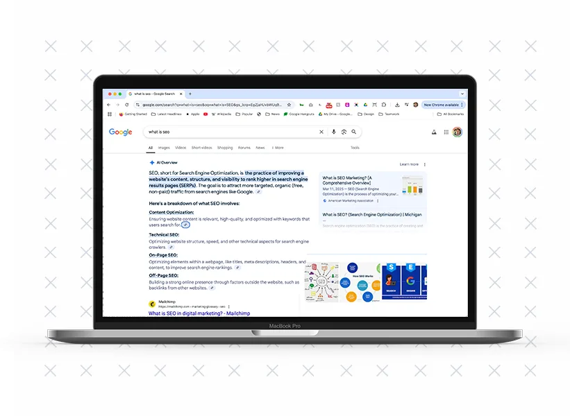 Where featured snippets pull a direct, brief quote from one source to answer a query, AI overviews go further by compiling data and presenting it in a more natural, comprehensive summary. Imagine searching “What is SEO?” on Google and being presented with a detailed paragraph summarizing SEO, its components, benefits, and modern strategies — all directly on the search results page. No need to click through to a website, because the answer is already there, neatly packaged and ready for consumption.