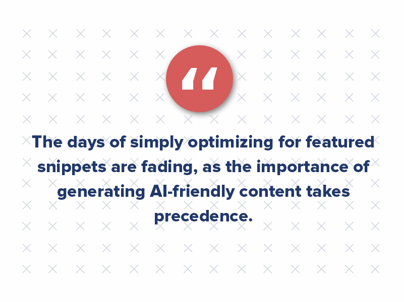 For SEO professionals and content creators, the rise of AI overviews means the game is changing. The days of simply optimizing for featured snippets are fading, as the importance of generating AI-friendly content takes precedence. To adapt, businesses need to focus on crafting content that not only answers specific queries but also provides in-depth, contextually relevant information that Google’s AI can use to generate summaries.