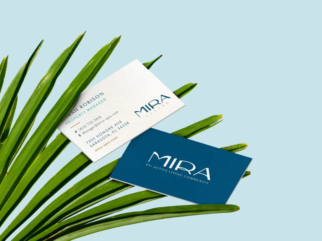 Mira 55+ active living community business cards