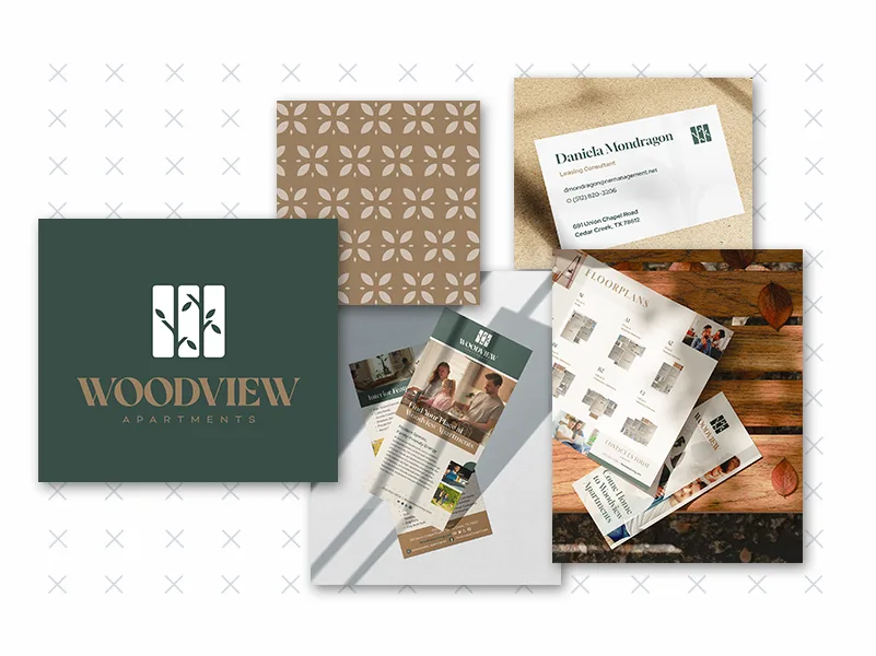 Our approach involves taking the newly selected name and weaving it into every piece of marketing material, ensuring consistency and cohesion. Whether we are designing custom multifamily logos, curating social media content, or developing the graphic design for apartments, we place the property’s name at the center of all creative efforts. Every visual element (from the color palette to typography) is carefully selected to reflect the property's personality and to resonate with the target market.